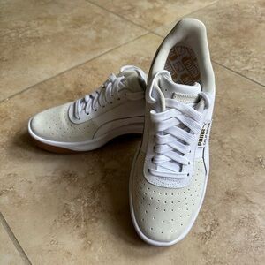 Puma California Exotic Perforated  Womens White Sneakers Casual Shoes Size 7